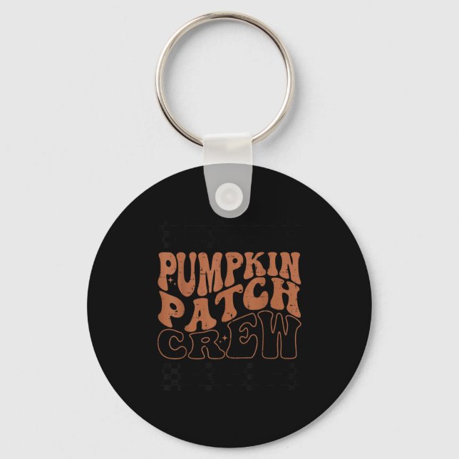 Pumpkin Patch Crew Halloween Pumpkin Patch Fall Fa Key Ring (Front)
