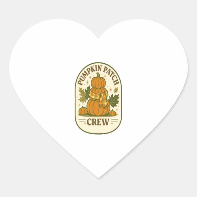 Pumpkin Patch Crew Heart Sticker (Front)