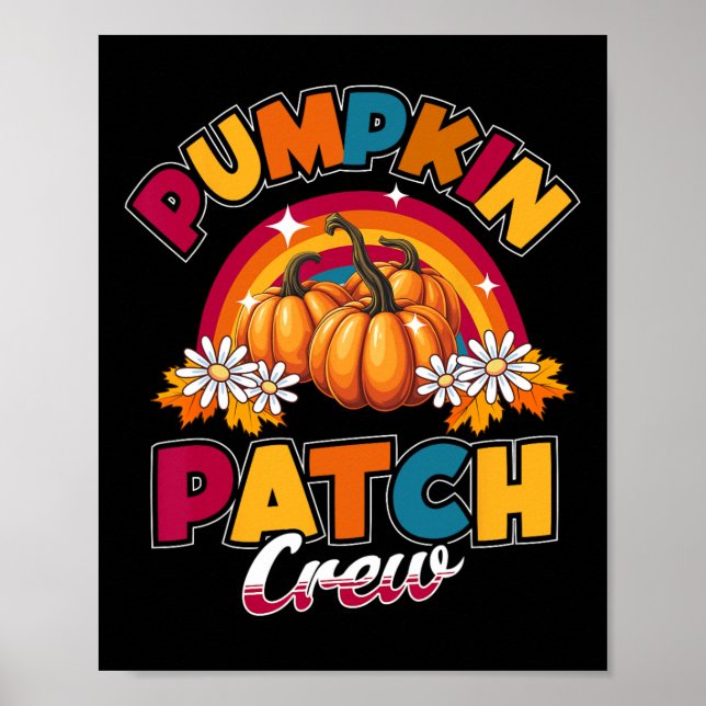 Pumpkin Patch Crew Kids Fall Autumn Thanksgiving H Poster (Front)