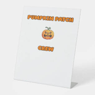 Pumpkin Patch Crew Matching Fall Outfits Classic T Pedestal Sign