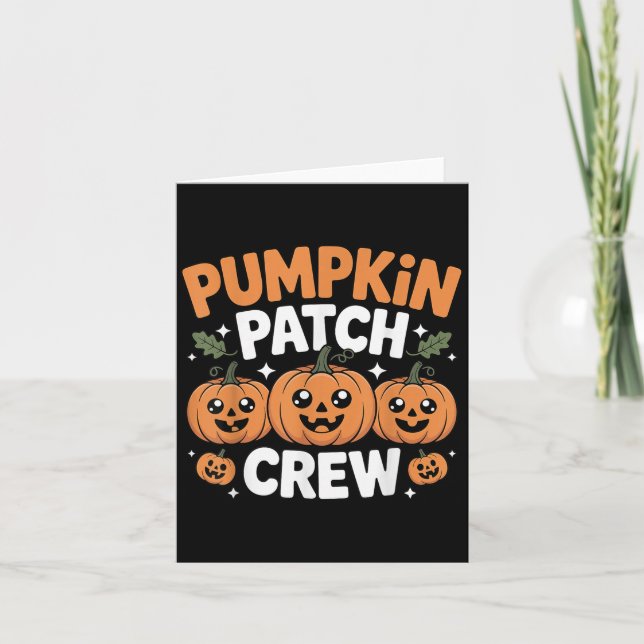 Pumpkin Patch Crew Matching Family Fall Autumn  Card (Front)