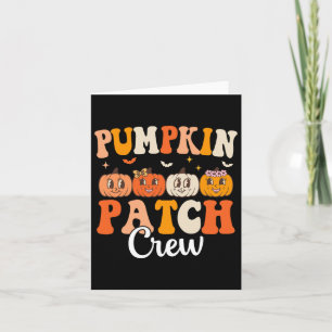 Pumpkin Patch Crew Matching Family Groovy Fall Hal Card