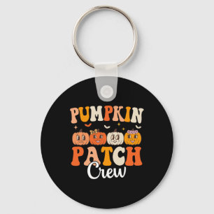 Pumpkin Patch Crew Matching Family Groovy Fall Hal Key Ring