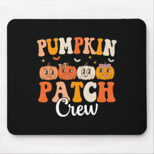 Pumpkin Patch Crew Matching Family Groovy Fall Hal Mouse Mat
