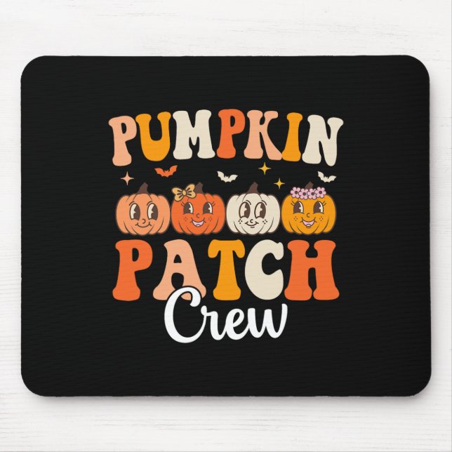 Pumpkin Patch Crew Matching Family Groovy Fall Hal Mouse Mat (Front)