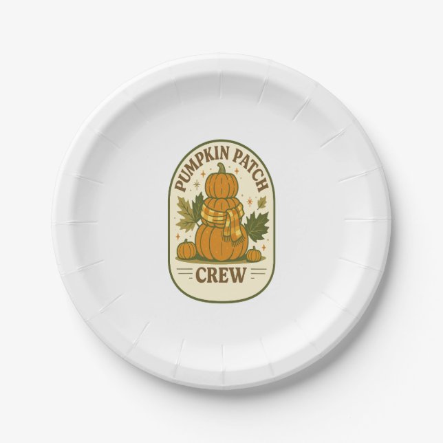 Pumpkin Patch Crew Paper Plate (Front)