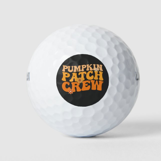 Pumpkin Patch Crew Retro Groovy Fall Autumn Golf Balls (Front)
