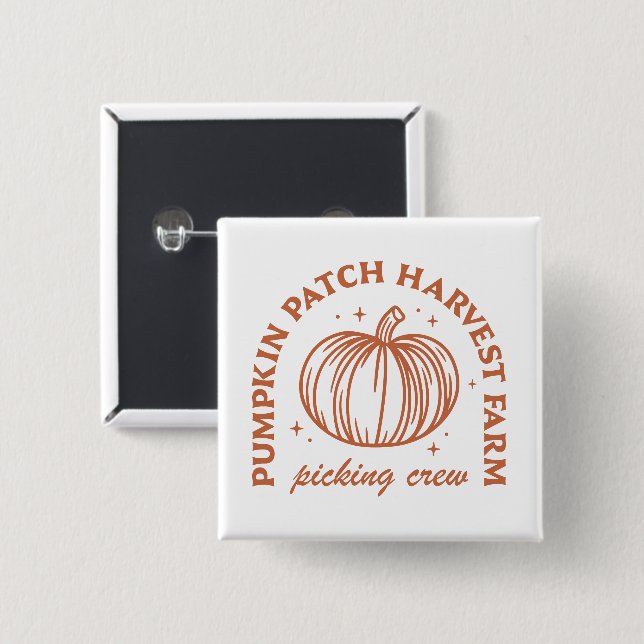 Pumpkin patch crew squad 15 cm square badge (Front & Back)