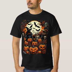 Pumpkin Patch Crow Witch & Skeleton Crew Halloween T-Shirt