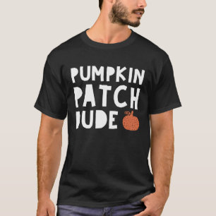 Pumpkin Patch Dude Fall Boy  Kid Distressed Pumpki T-Shirt