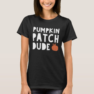 Pumpkin Patch Dude Fall Boy  Kid Distressed Pumpki T-Shirt