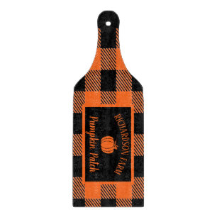 Pumpkin Patch Family Name Halloween Fall Autumn Cutting Board