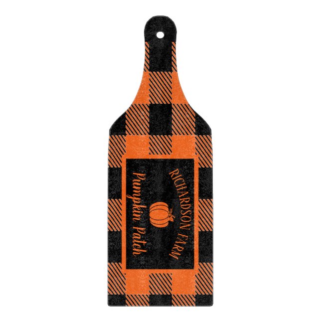 Pumpkin Patch Family Name Halloween Fall Autumn Cutting Board (Front)
