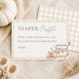 Pumpkin Patch Farm Truck Baby Shower Diaper Raffle Enclosure Card