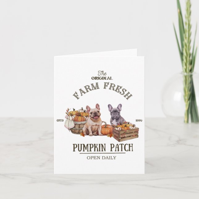 Pumpkin Patch French Bulldog The Original Farm Fre Card (Front)
