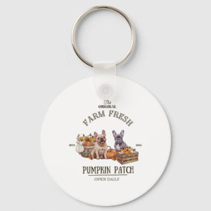 Pumpkin Patch French Bulldog The Original Farm Fre Key Ring