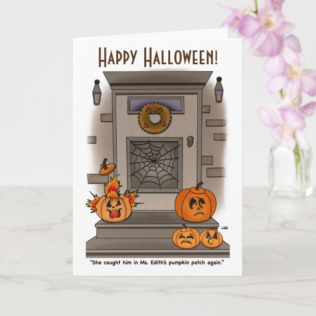 Pumpkin Patch Greeting Card (Orchid)