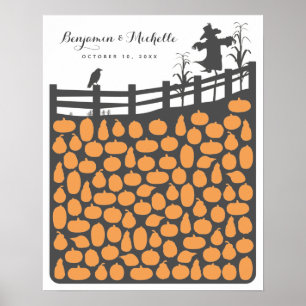 Pumpkin Patch Guest Book Poster - 100 Spaces