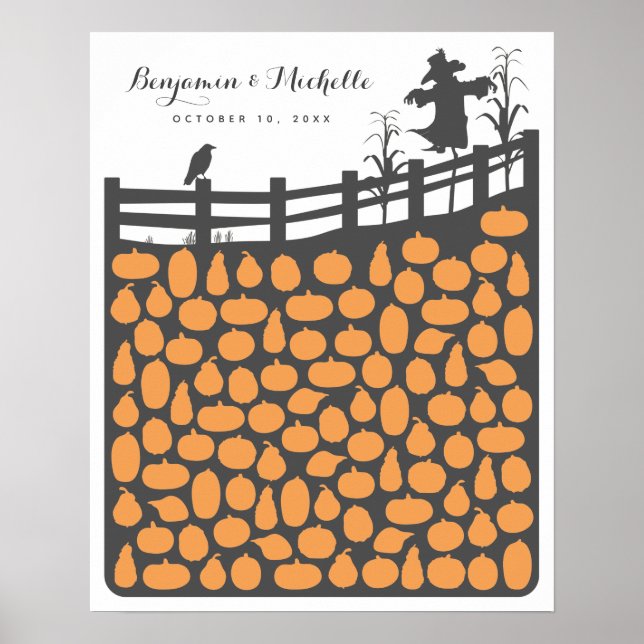 Pumpkin Patch Guest Book Poster - 100 Spaces (Front)
