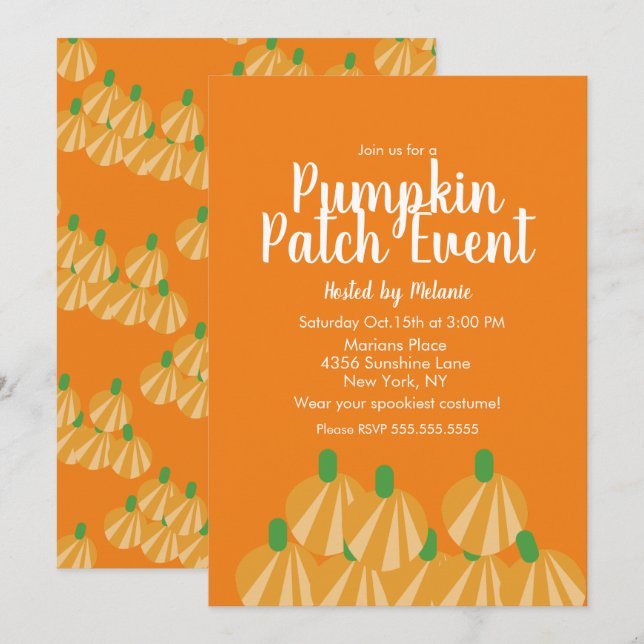  Pumpkin Patch Halloween Fall Event Flyer Invitation (Front/Back)