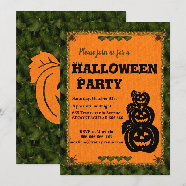 Pumpkin Patch Halloween Invitation (Front/Back)