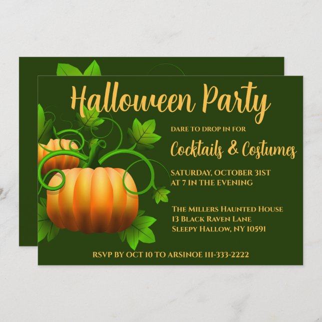 Pumpkin Patch Halloween Party Invitation (Front/Back)