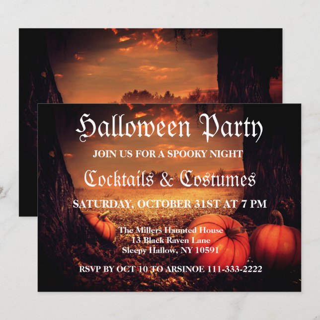 Pumpkin Patch Halloween Party Invitation (Front/Back)