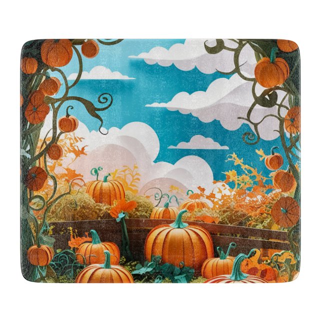 Pumpkin Patch Harvest Cutting Board (Front)