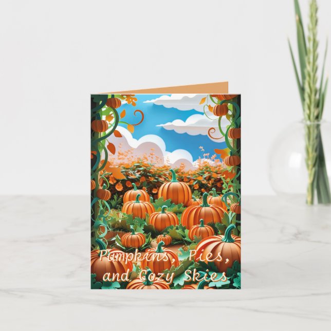 Pumpkin Patch Harvest Holiday Card (Front)