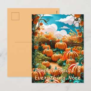 Pumpkin Patch Harvest Holiday Postcard
