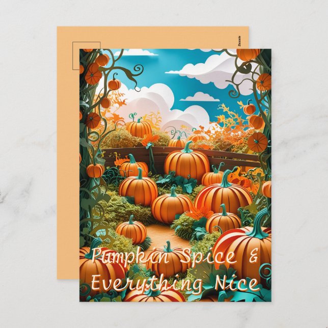 Pumpkin Patch Harvest Holiday Postcard (Front/Back)