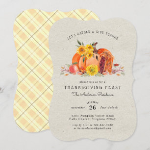 Pumpkin Patch Harvest   Thanksgiving Dinner Party Invitation