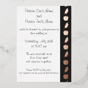 Pumpkin Patch in Black Foil Invitation