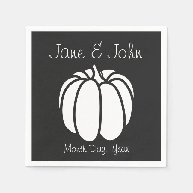 Pumpkin Patch in Black Napkins (Front)