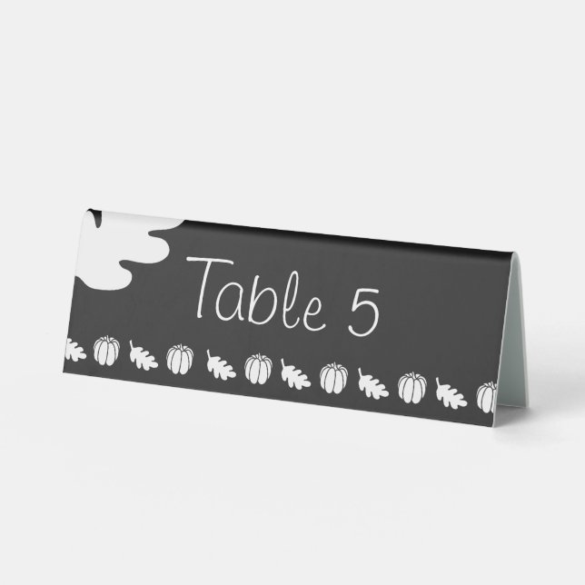 Pumpkin Patch in Black Table Tent Sign (Front)