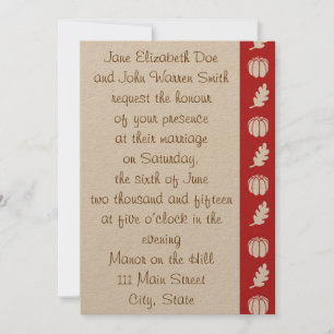 Pumpkin Patch in Cherry Wedding Invitation