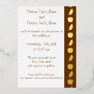Pumpkin Patch in Chocolate Foil Invitation