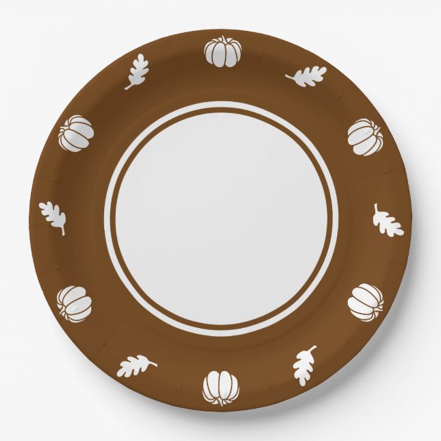 Pumpkin Patch in Chocolate Paper Plate (Front)
