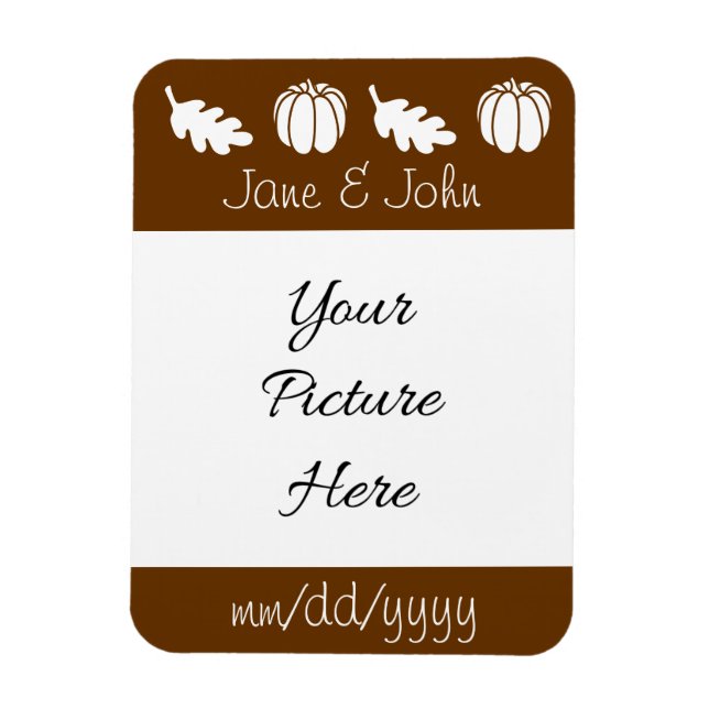Pumpkin Patch in Chocolate Save-the-Date Magnet (Vertical)