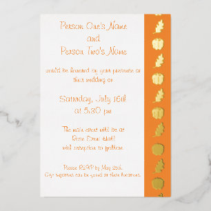 Pumpkin Patch in Orange Foil Invitation