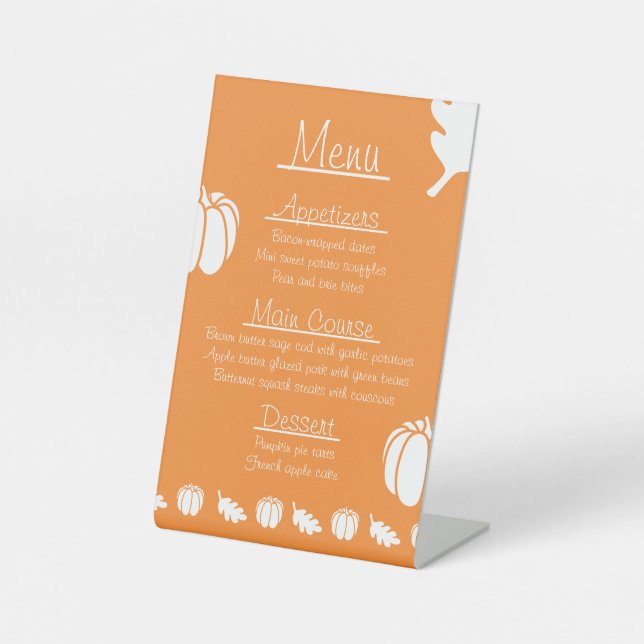 Pumpkin Patch in Orange Pedestal Sign (Front)