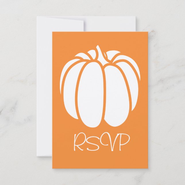 Pumpkin Patch in Orange RSVP Card (Front)