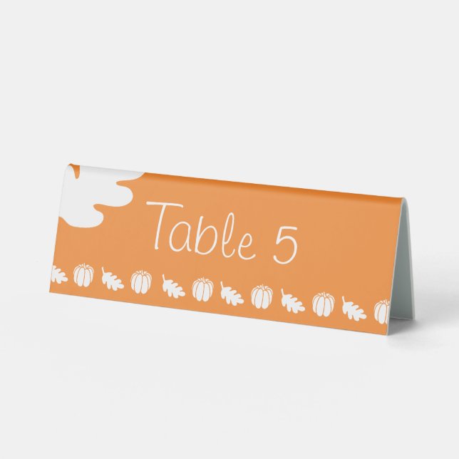 Pumpkin Patch in Orange Table Tent Sign (Front)