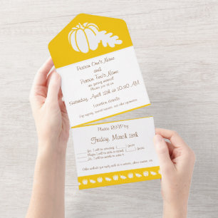 Pumpkin Patch in Yellow All In One Invitation
