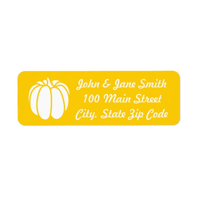 Pumpkin Patch in Yellow Return Address Label (Front)