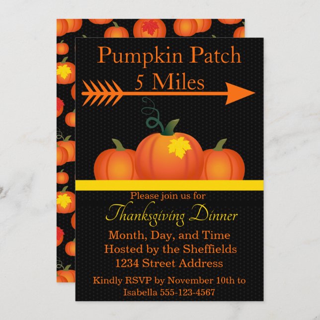 Pumpkin Patch Invitation (Front/Back)