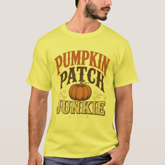 Pumpkin Patch Junkie Vintage Fall Design T-Shirt