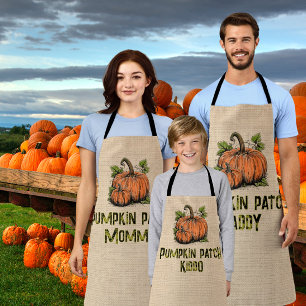 Pumpkin Patch Kiddo Halloween Faux Burlap Apron