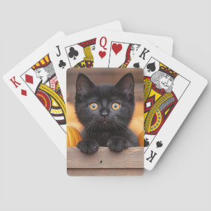 Pumpkin Patch Kitten Playing Cards