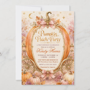 Pumpkin Patch Party 1st Birthday Celebration Invitation